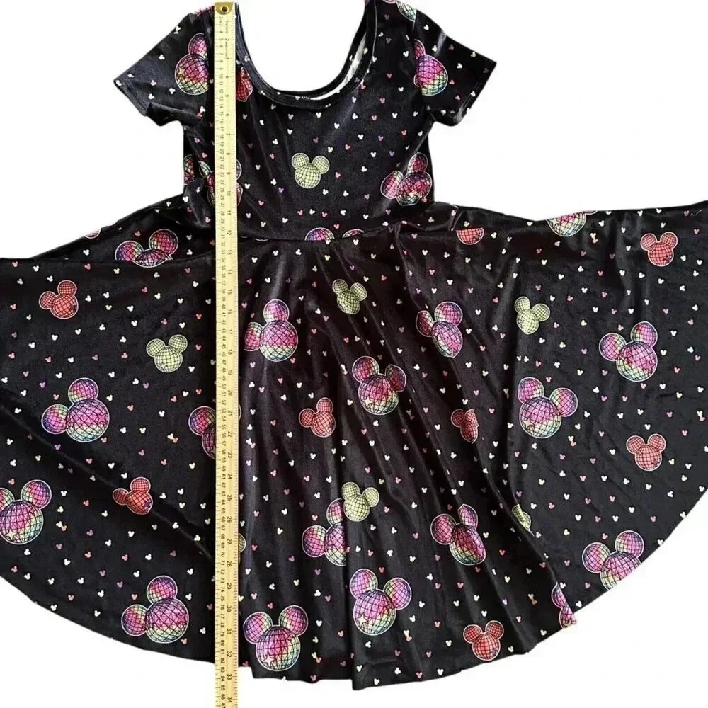 Wild Rich Kids Velvet Disco Mickey Twirl Dress - youth 13/14 - Picture 4 of 8